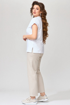 Бежевые джинсы зауженные с карманами и застежкой Fita 20232 бежевый - фото 5