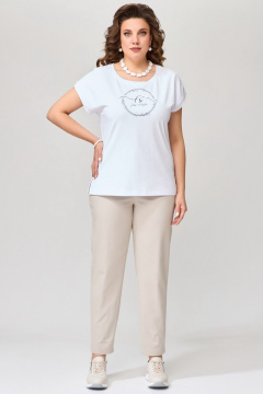 Бежевые джинсы зауженные с карманами и застежкой Fita 20232 бежевый - фото 1