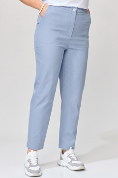 Голубые джинсы зауженные с карманами и резинкой на спинке Fita 20233 серо-голубой - фото 2