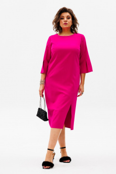 Платье нарядное с разрезами и молнией по спинке Anelli 1431.1 фуксия - фото 5