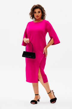 Платье нарядное с разрезами и молнией по спинке Anelli 1431.1 фуксия - фото 1