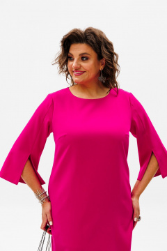 Платье нарядное с разрезами и молнией по спинке Anelli 1431.1 фуксия - фото 2