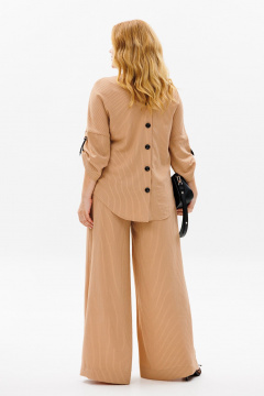 Демисезонный брючный комплект джемпер и палаццо Michel chic 1374 бежевый - фото 4