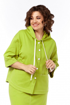 Летний костюм из джинсовой ткани с ветровкой и юбкой Jurimex 3110 оливковый - фото 4