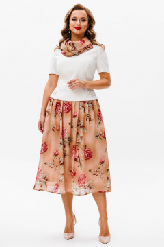 Комплект блуза и юбка с шарфом для летних дней Urs 24-385-4 - фото 2