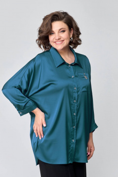 Удлиненная рубашка свободного кроя из шёлка Solomeya Lux 968 бутылка - фото 3