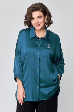 Удлиненная рубашка свободного кроя из шёлка Solomeya Lux 968 бутылка - фото 1