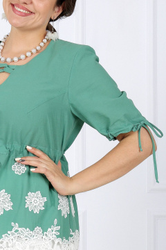 Летний брючный костюм из хлопка с кулисами Ninele 7417 фисташка - фото 4