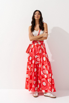 Юбка солнце из струящегося текстиля с карманами и кулиской ANNETE A392 - фото 2