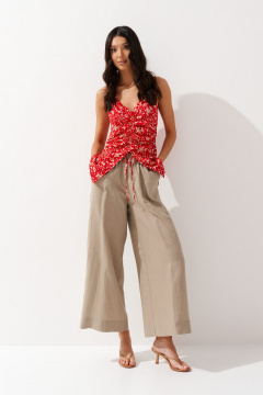 Блуза прямая с декоративной сборкой из текстиля ANNETE A715 - фото 2