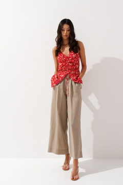 Блуза прямая с декоративной сборкой из текстиля ANNETE A715 - фото 1