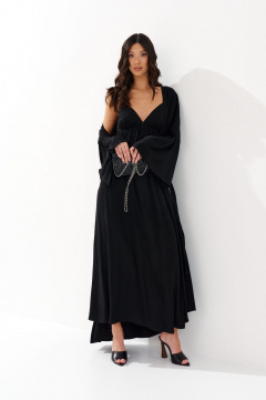 Кардиган свободный из вискозы с разрезами и поясом ANNETE A910 - фото 4