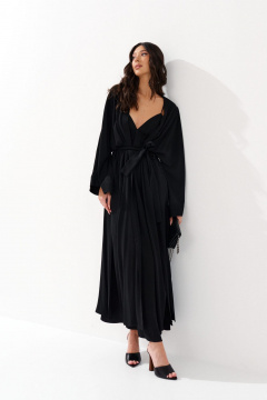 Кардиган свободный из вискозы с разрезами и поясом ANNETE A910 - фото 3