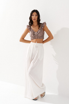 Рубашка бежевый из вискозы в круглый год ANNETE A919 - фото 2