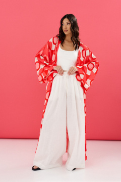 Белые льняные брюки с поясом и карманами ANNETE A1225 - фото 4