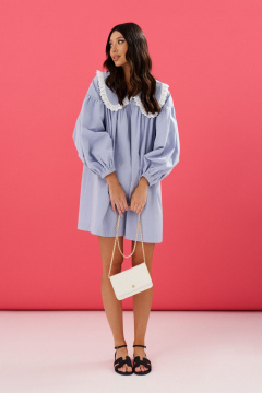 Платье свободного кроя с акцентным воротником из хлопка ANNETE A3538 - фото 2