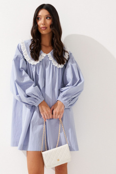 Платье свободного кроя с акцентным воротником из хлопка ANNETE A3538 - фото 1