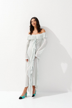 Трикотажное платье голубого цвета на каждый день ANNETE A3541/2 - фото 2