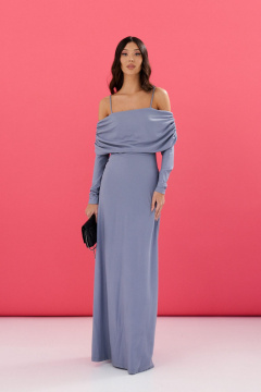Платье макси с открытыми плечами из трекотажного полотна ANNETE A3544 - фото 2