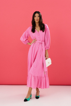 Платье из текстиля с цветочным принтом, полуприлегающее ANNETE A3554 - фото 1