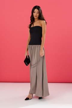 Платье из текстиля в черном и бежевом, универсальное ANNETE A3562 - фото 4