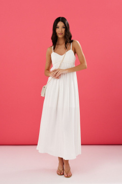 Платье из комбинированных тканей, на бретелях, женственное ANNETE A3563 - фото 2