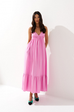 Платье свободного кроя на бретелях, с карманами и воланом ANNETE A3564 - фото 1