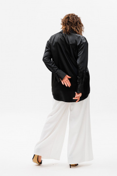 Белые демисезонные брюки с разрезами и высокой посадкой Anelli 1442 белый - фото 5