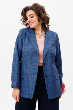 Жакет синий из вискозы с укороченным рукавом Anelli 1417 чайка - фото 5