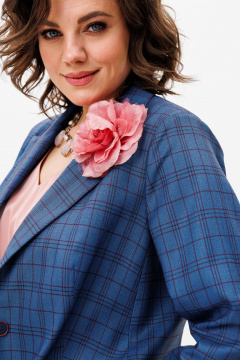 Жакет синий из вискозы с укороченным рукавом Anelli 1417 чайка - фото 4