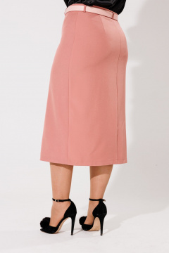 Розовая юбка-карандаш с разрезом и высокой посадкой Anelli 1317 розово-персиковый - фото 5