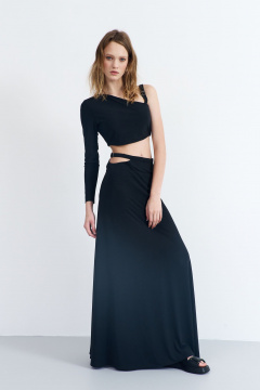 Юбка из трикотажа с фигурным вырезом и поясом AG Green G513/8 - фото 4