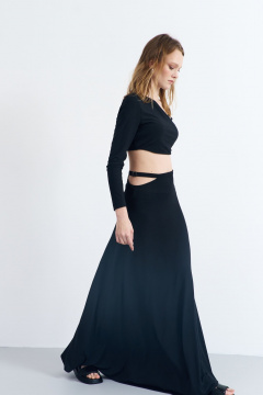 Юбка из трикотажа с фигурным вырезом и поясом AG Green G513/8 - фото 3