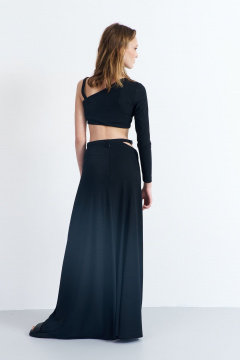 Короткий асимметричный джемпер из трикотажа с пряжкой AG Green G513/9 - фото 5