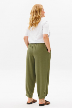 Свободный женский комплект из хлопка и трикотажа с принтом Michel chic 1377 хаки,белый - фото 5