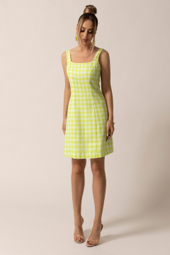 Платье летнее с вырезом и рельефами, на бретелях Golden Valley 4989-1 желтый - фото 1