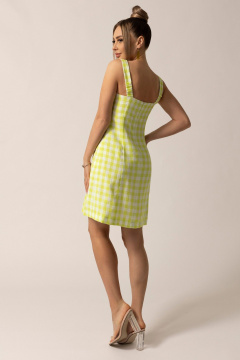 Платье летнее с вырезом и рельефами, на бретелях Golden Valley 4989-1 желтый - фото 3