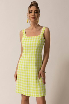 Платье летнее с вырезом и рельефами, на бретелях Golden Valley 4989-1 желтый - фото 2