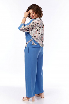 Платье свободного силуэта в полоску с воротником и пуговицами VIA-Mod 633 - фото 4