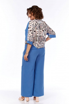 Платье свободного силуэта в полоску с воротником и пуговицами VIA-Mod 633 - фото 2