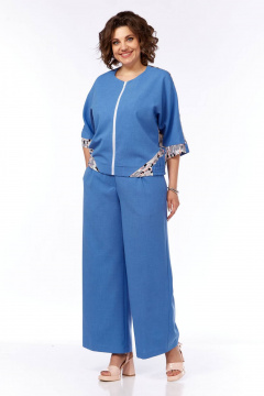 Платье свободного силуэта в полоску с воротником и пуговицами VIA-Mod 633 - фото 1