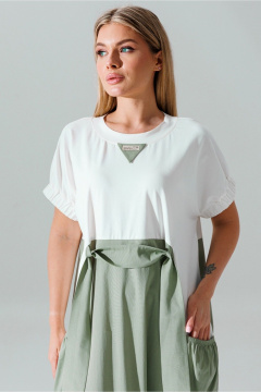 Платье из трикотажа и хлопка с декоративными вставками Faufilure C1645 - фото 2