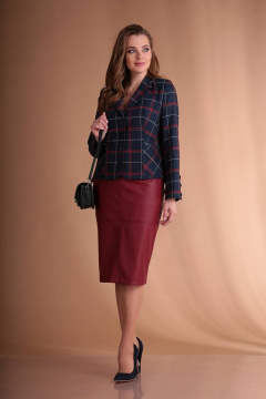 Viola Style 2652 синий_в_клетку_-_бордовый