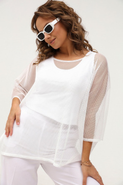 Белая сетчатая блузка и топ для стильных летних образов Angelina & Сo 1000 - фото 4