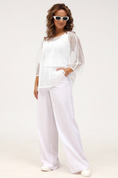 Белая сетчатая блузка и топ для стильных летних образов Angelina & Сo 1000 - фото 3