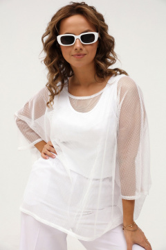 Белая сетчатая блузка и топ для стильных летних образов Angelina & Сo 1000 - фото 2
