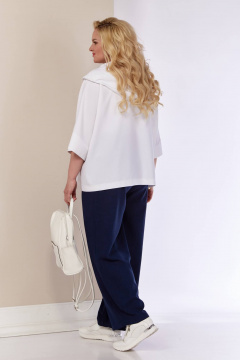 Блуза, брюки Shetti 4057 белый+синий - фото 5