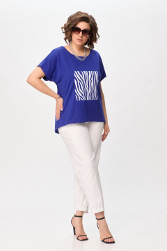 Свободная трикотажная футболка с принтом для повседневных образов Bliss 8279 электрик - фото 2