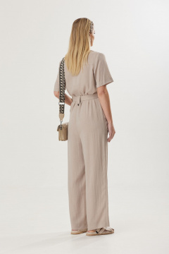 Бежевый демисезонный комбинезон из вискозы для элегантных образов Твой имидж 1591 бежевый - фото 3