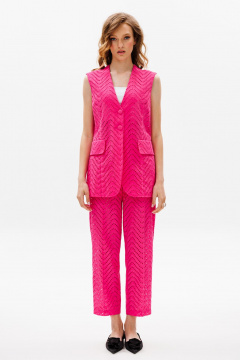 Комплект из гипюра из хлопка с брюками-чинос EOLA 2641 малина - фото 1